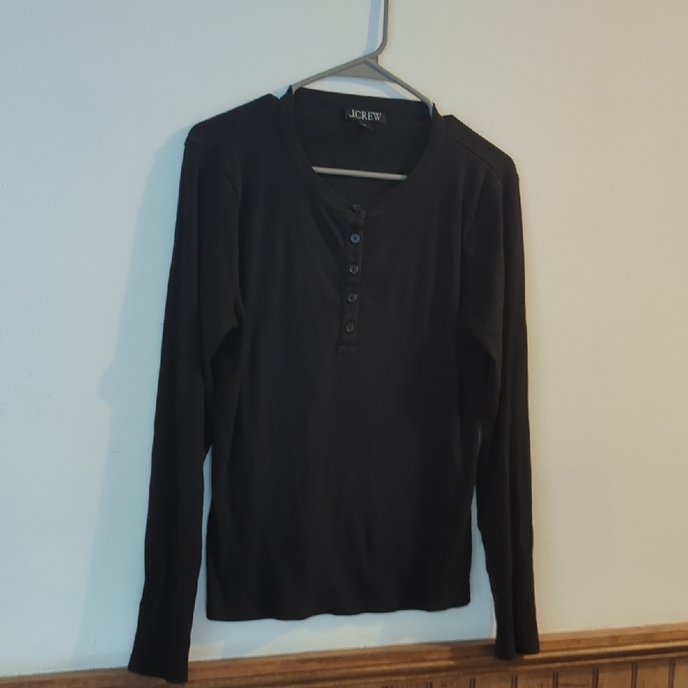 J. Crew Black Long Sleeve Henley